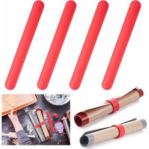 4 Pcs Silicone Storage Band for Baking M...