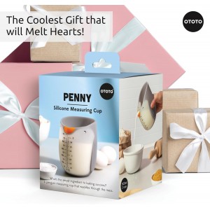 OTOTO Penny Penguin Silicone Measuring Cups for Cooking - 500ml Cute Measuring Cups for Baking, BPA-Free, Microwave Safe, Penguin Gifts, Cute Kitchen Accessories, Funny White Elephant Gifts