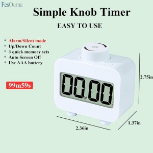 Digital Timers, Digital Kitchen Timer for Cooking,Countdown Countup Timer for Classroom,Gym Timer Fitness with Knob Rotating,Quick Memory Presets, Automatic Standby