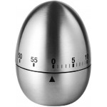 Stainless Steel Kitchen Timer Egg – Accurate Countdown Timer for Cooking, Metallic Silver Egg Shape, with Dual-Language Manual (English & Chinese)