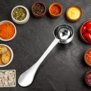 Stainless Steel Coffee Scoop 1 TBSP (15ml) - Heavy Duty Measuring Spoon for Ground Coffee, Tea, Baking, Espresso - Dishwasher Safe & Multifunctional Kitchen Tool