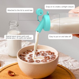 SOPHICO Silicone Milk Bottle Dispenser Caps, 48mm Diameter Pour Spout Lids, Replacement Lids Fit Stanpac & Libbey & Stock Your Home & The Dairy Shoppe, Leak Proof, Odorless (6 Pack, jug not included)