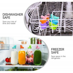 SOPHICO Silicone Milk Bottle Dispenser Caps, 48mm Diameter Pour Spout Lids, Replacement Lids Fit Stanpac & Libbey & Stock Your Home & The Dairy Shoppe, Leak Proof, Odorless (6 Pack, jug not included)