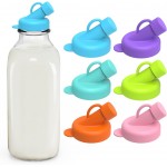 SOPHICO Silicone Milk Bottle Dispenser Caps, 48mm Diameter Pour Spout Lids, Replacement Lids Fit Stanpac & Libbey & Stock Your Home & The Dairy Shoppe, Leak Proof, Odorless (6 Pack, jug not included)