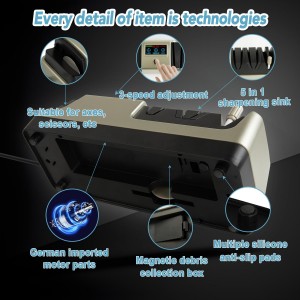 Electric Knife Sharpener 5-in-1 Kitchen Knives Sharpeners with 100% Diamond Abrasives, 3-Speed Variable with LCD Screen for Serrated Lawn Blades Edges, Scissors & Axe, Gold