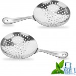 2 Pieces Julep Strainers Bar Strainer Cocktail Strainer Stainless Steel Cocktail Strainer Spoon for Cocktail Drinks Home or Commercial Bar Use