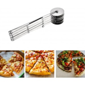 5 Wheel Pastry Cutter Stainless Steel Expandable Pizza Slicer Multi-Round Pastry Knife Baking Cutter Roller for Noodle Pizza Pie Crust Baking Cookie Divider