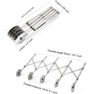 5 Wheel Pastry Cutter Stainless Steel Expandable Pizza Slicer Multi-Round Pastry Knife Baking Cutter Roller for Noodle Pizza Pie Crust Baking Cookie Divider
