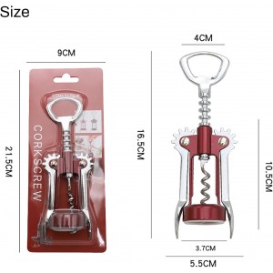 Wine Opener, Zinc Alloy Premium Wing Corkscrew Wine Bottle Opener, Multi-Purpose Opener for Beer and Soft Drinks with Ergonomic Handle, Wine Cork Opener for Wine Enthusiast Waiters-Sleeve Anchors