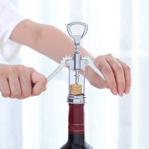 Wine Opener, Zinc Alloy Premium Wing Corkscrew Wine Bottle Opener, Multi-Purpose Opener for Beer and Soft Drinks with Ergonomic Handle, Wine Cork Opener for Wine Enthusiast Waiters-Sleeve Anchors