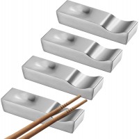 uxcell 4pcs 304 Stainless Steel Chopstick Rest, Multipurpose Chopstick Stand Holder Knife Rest for Countertop Holding Chopstick Spoon Forks Knife Tabletop Decoration, Silver