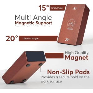 Rolling Knife Sharpener with Diamond and Ceramic Discs, Kitchen Knife Sharpener with 15° & 20° Magnetic Angles, Strong Knife Sharpening Kit (Brown)