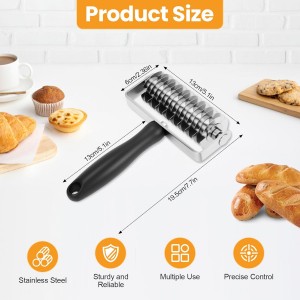 Pastry Lattice Roller Cutter, Premium Stainless Steel Lattice Dough Cutter, Professional Pastry Cutting Tool for Beef Wellington Pie Bread Cookie Pizza