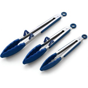 Silicone Tongs for Cooking, 3Pcs Stainle...