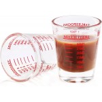 Shot Glass Measuring Cup, 2PCS Measuring Shot Glasses, Thick Base Liquid Measuring Cup for Espresso Shot Glass and Measuring Glasses, Four Different Units of Measure(1 OZ, 2 TBS, 6 TSP, 30 ML)