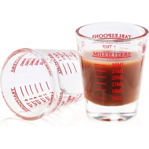 Shot Glass Measuring Cup, 2PCS Measuring...