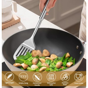 Stainless Steel Kitchen Utensils Set, 6 PCS Metal Cooking Utensils Set, Heat Resistant Cooking Spatula Spoon Set with Turners, Serving Spoon, Ladle, Skimmer, Pasta Server