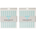 Martha Stewart Swedish Kitchen Absorbent Sponge Dish Cloths, Teal Stripes, 8 Count