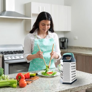 Cheese Grater, Box Graters for Kitchen, 6 Sides Stainless Steel Food Shredders for Cheese Vegetables Potatoes Carrot