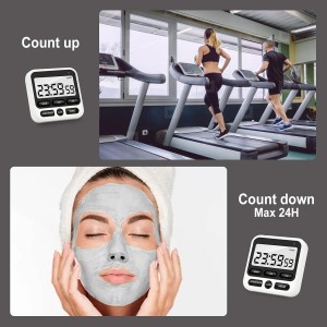 Digital Kitchen Timer with Mute/Loud Alarm,Count Up/Down, 24 Hour Clock and Alarm Function for Kids Teacher Cooking