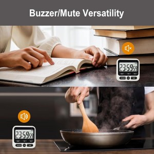 Digital Kitchen Timer with Mute/Loud Alarm,Count Up/Down, 24 Hour Clock and Alarm Function for Kids Teacher Cooking