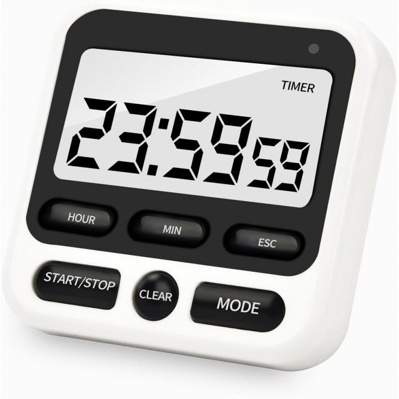 Digital Kitchen Timer with Mute/Loud Alarm,Count Up/Down, 24 Hour Clock and Alarm Function for Kids Teacher Cooking