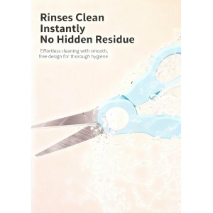 Bbay Food Scissors with Travel Case, Portable Stainless Steel Shears with Safety Lock, Dishwasher Safe, Kitchen Scissors, Healthy Food Cutter with Dust Cover, Blue