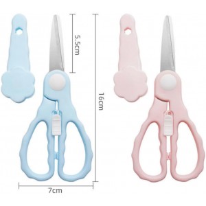 Bbay Food Scissors with Travel Case, Portable Stainless Steel Shears with Safety Lock, Dishwasher Safe, Kitchen Scissors, Healthy Food Cutter with Dust Cover, Blue