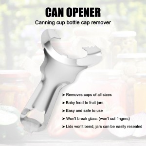 2pcs Jar Opener for Mason Jar, Stainless Steel Opener Multifunctional Canning No Lid Dent Or Damage Lid Bottle Handheld Top Remover Tool for People with Weak Hands