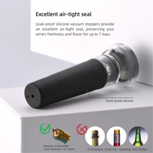 Rechargeable Electric Wine Aerator and Dispenser Set, Electric Wine Decanter with 2 Vacuum Wine Stoppers, Charging Base, Stainless Steel, Wine Pourer