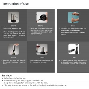 Rechargeable Electric Wine Aerator and Dispenser Set, Electric Wine Decanter with 2 Vacuum Wine Stoppers, Charging Base, Stainless Steel, Wine Pourer