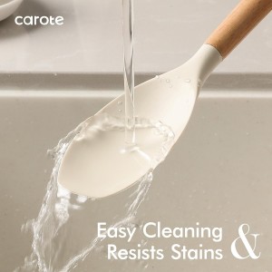 CAROTE 22pcs Silicone Cooking Utensils Set, 446°F Heat Resistant Kitchen Utensils Gadgets Set, Spatula, Turner, Whisk, Tongs