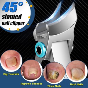 Toenail Clippers for Seniors Thick Toenails, 2026 Large Toe Nail Clippers for Men Thick Nails with Wide Opening, Sharp Heavy Duty Ingrown Toenail Clippers Nail Cutter Long Handle with Slanted Blade