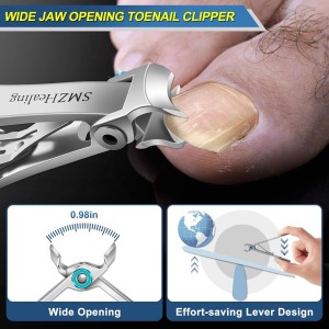 Toenail Clippers for Seniors Thick Toenails, 2026 Large Toe Nail Clippers for Men Thick Nails with Wide Opening, Sharp Heavy Duty Ingrown Toenail Clippers Nail Cutter Long Handle with Slanted Blade
