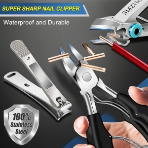 Toenail Clippers for Seniors Thick Toenails, 2026 Large Toe Nail Clippers for Men Thick Nails with Wide Opening, Sharp Heavy Duty Ingrown Toenail Clippers Nail Cutter Long Handle with Slanted Blade
