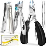 Toenail Clippers for Seniors Thick Toenails, 2026 Large Toe Nail Clippers for Men Thick Nails with Wide Opening, Sharp Heavy Duty Ingrown Toenail Clippers Nail Cutter Long Handle with Slanted Blade