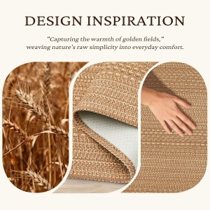 Cotton Blend Kitchen Rug Set 2 Piece, American Country Woven Runner Rug and Doormat, 20