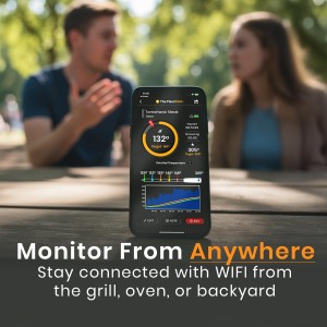 MeatStick V Wireless Meat Thermometer, 1200°F Heat Resistance, Unlimited Range WiFi & Bluetooth, Smart Digital Probe for Grilling, Smoking, Sous Vide, BBQ, Air Fryer, Oven, Smoker, Kitchen Cooking