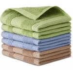 Amazon Basics Organic Cotton Waffle Weave Kitchen Dish Cloths, Ultra Absorbent, Quick Drying, Lint-Free, 12 x 12 inches, 6-Pack (2 Brown, 2 Green, 2 Navy)