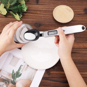 Digital Measuring Spoon Scale, 0.1-500g Electronic Kitchen Food Weighing Spoon Scale Detachable High Precision Gram Measuring Spoons with LCD Display Weighable Units g/oz/gn/ct