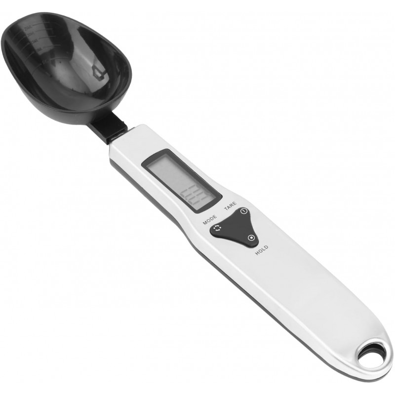 Digital Measuring Spoon Scale, 0.1-500g Electronic Kitchen Food Weighing Spoon Scale Detachable High Precision Gram Measuring Spoons with LCD Display Weighable Units g/oz/gn/ct