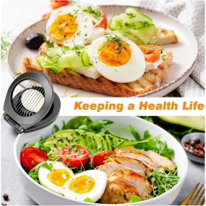 Egg Slicer, BIBURY Egg Slicer for Hard Boiled Eggs, Egg Cutter Heavy Duty Aluminium for Egg Strawberry Mushroom Soft Fruit, Stainless Steel Wire with 3 Slicing Styles - Grey