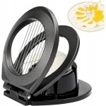 Egg Slicer, BIBURY Egg Slicer for Hard Boiled Eggs, Egg Cutter Heavy Duty Aluminium for Egg Strawberry Mushroom Soft Fruit, Stainless Steel Wire with 3 Slicing Styles - Grey