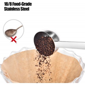 18/8 Stainless Steel Coffee Scoop, Doosu Food-Grade Metal Measuring Spoon with 6.9in Long Handle, Tablespoon Scooper for Coffee Beans, Ground Coffee, Espresso, Protein Powders, Tea, Sugar (1 Tbsp)