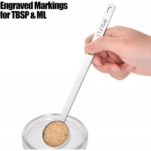 18/8 Stainless Steel Coffee Scoop, Doosu Food-Grade Metal Measuring Spoon with 6.9in Long Handle, Tablespoon Scooper for Coffee Beans, Ground Coffee, Espresso, Protein Powders, Tea, Sugar (1 Tbsp)