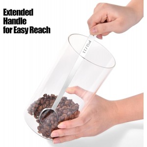 18/8 Stainless Steel Coffee Scoop, Doosu Food-Grade Metal Measuring Spoon with 6.9in Long Handle, Tablespoon Scooper for Coffee Beans, Ground Coffee, Espresso, Protein Powders, Tea, Sugar (1 Tbsp)