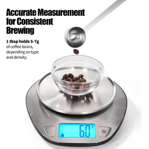 18/8 Stainless Steel Coffee Scoop, Doosu Food-Grade Metal Measuring Spoon with 6.9in Long Handle, Tablespoon Scooper for Coffee Beans, Ground Coffee, Espresso, Protein Powders, Tea, Sugar (1 Tbsp)