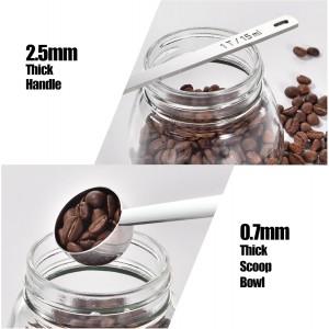 18/8 Stainless Steel Coffee Scoop, Doosu Food-Grade Metal Measuring Spoon with 6.9in Long Handle, Tablespoon Scooper for Coffee Beans, Ground Coffee, Espresso, Protein Powders, Tea, Sugar (1 Tbsp)