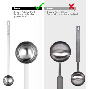 18/8 Stainless Steel Coffee Scoop, Doosu Food-Grade Metal Measuring Spoon with 6.9in Long Handle, Tablespoon Scooper for Coffee Beans, Ground Coffee, Espresso, Protein Powders, Tea, Sugar (1 Tbsp)