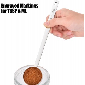 18/8 Stainless Steel Coffee Scoop, Doosu Food-Grade Metal Measuring Spoon with 6.9in Long Handle, Tablespoon Scooper for Coffee Beans, Ground Coffee, Espresso, Protein Powders, Tea, Sugar (2 Tbsp)